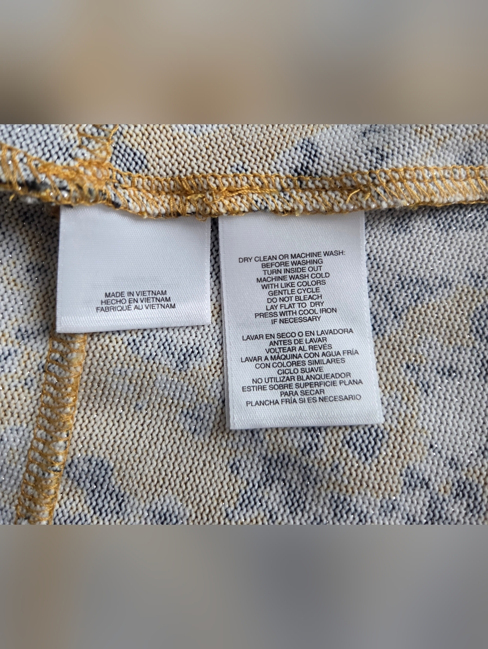 NWT Kasper Gold Snake-Print Open Front Cardigan Sweater Size L - Picture 14 of 15